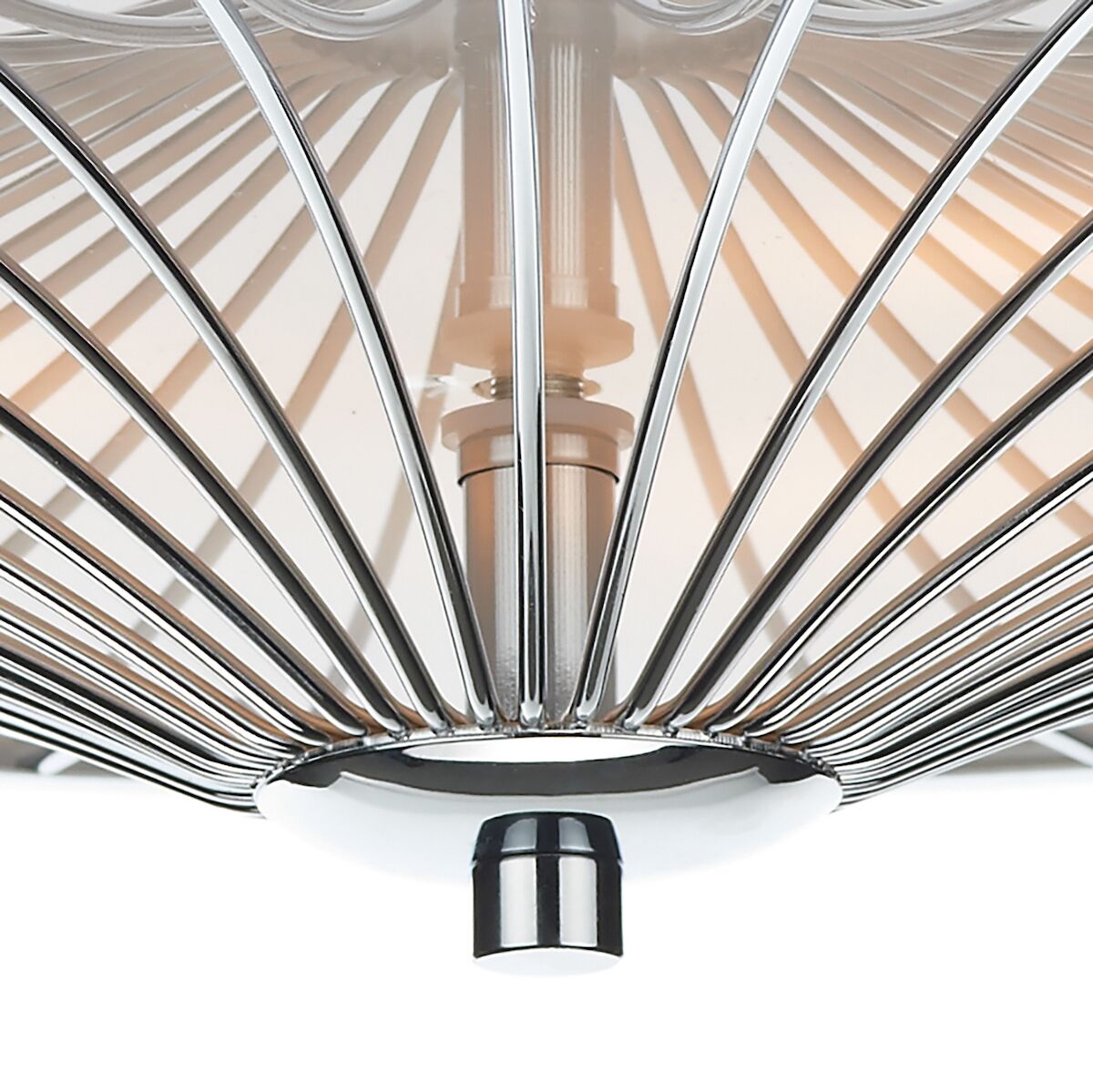 Oslo 3 Light Flush Polished Chrome/ White<br>Polished Chrome - Image 3