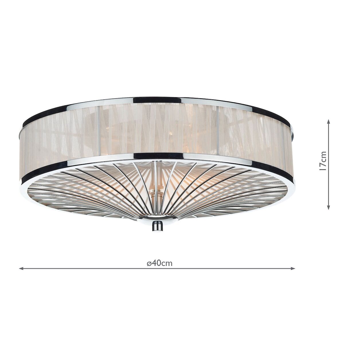 Oslo 3 Light Flush Polished Chrome/ White<br>Polished Chrome - Image 6