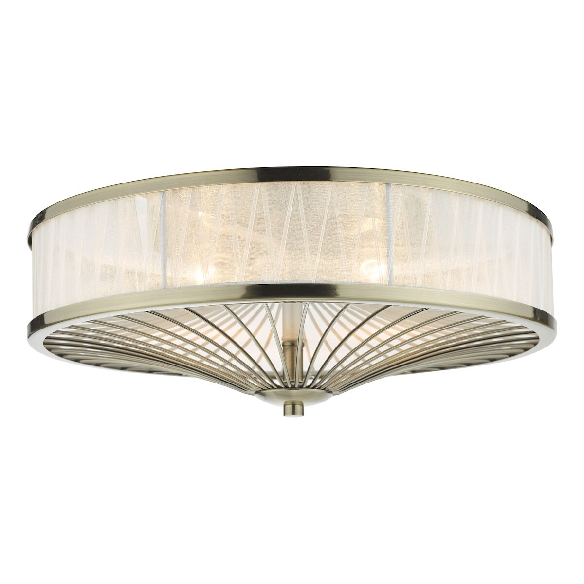 Oslo 3 Light Flush Antique Brass<br>Antique Brass - Image 3