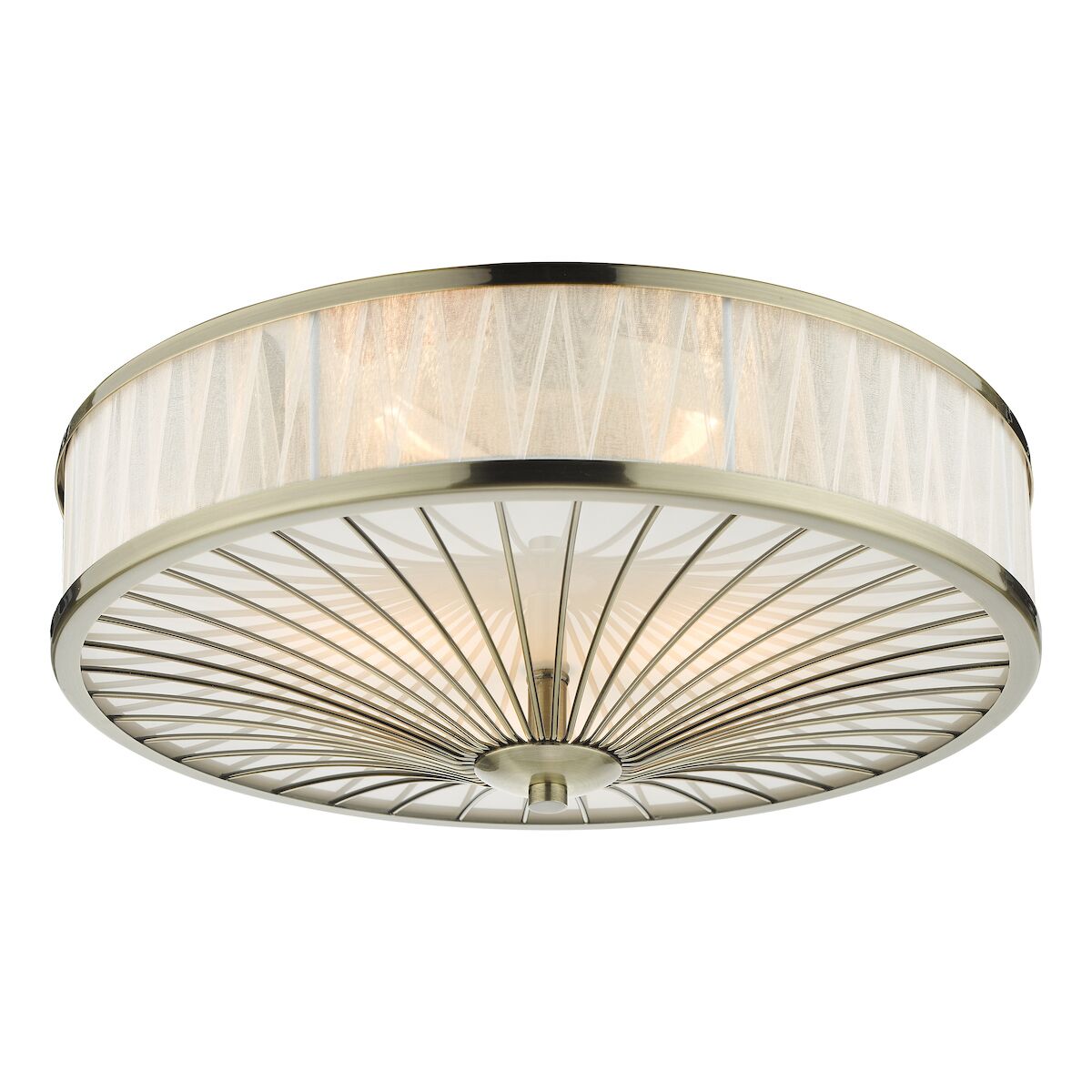 Oslo 3 Light Flush Antique Brass<br>Antique Brass - Image 4