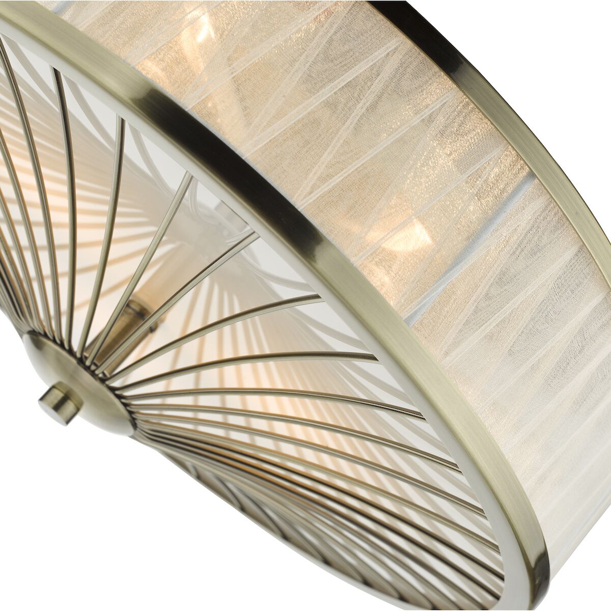 Oslo 3 Light Flush Antique Brass<br>Antique Brass - Image 6