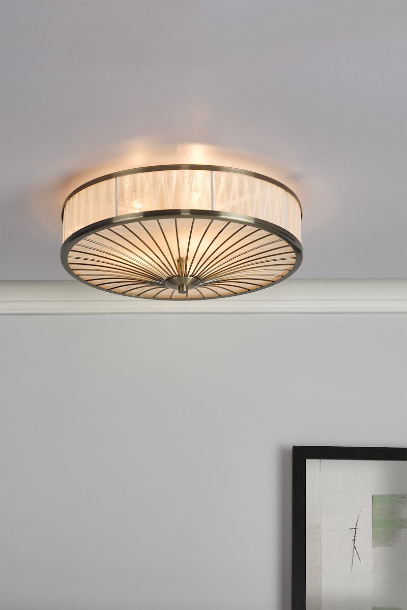 Oslo 3 Light Flush Antique Brass<br>Antique Brass - Image 8