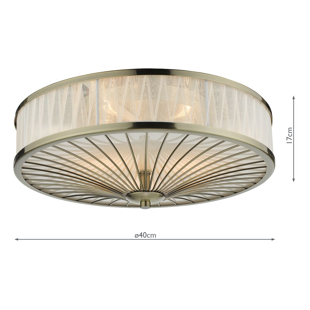 Oslo 3 Light Flush Antique Brass<br>Antique Brass - Image 9