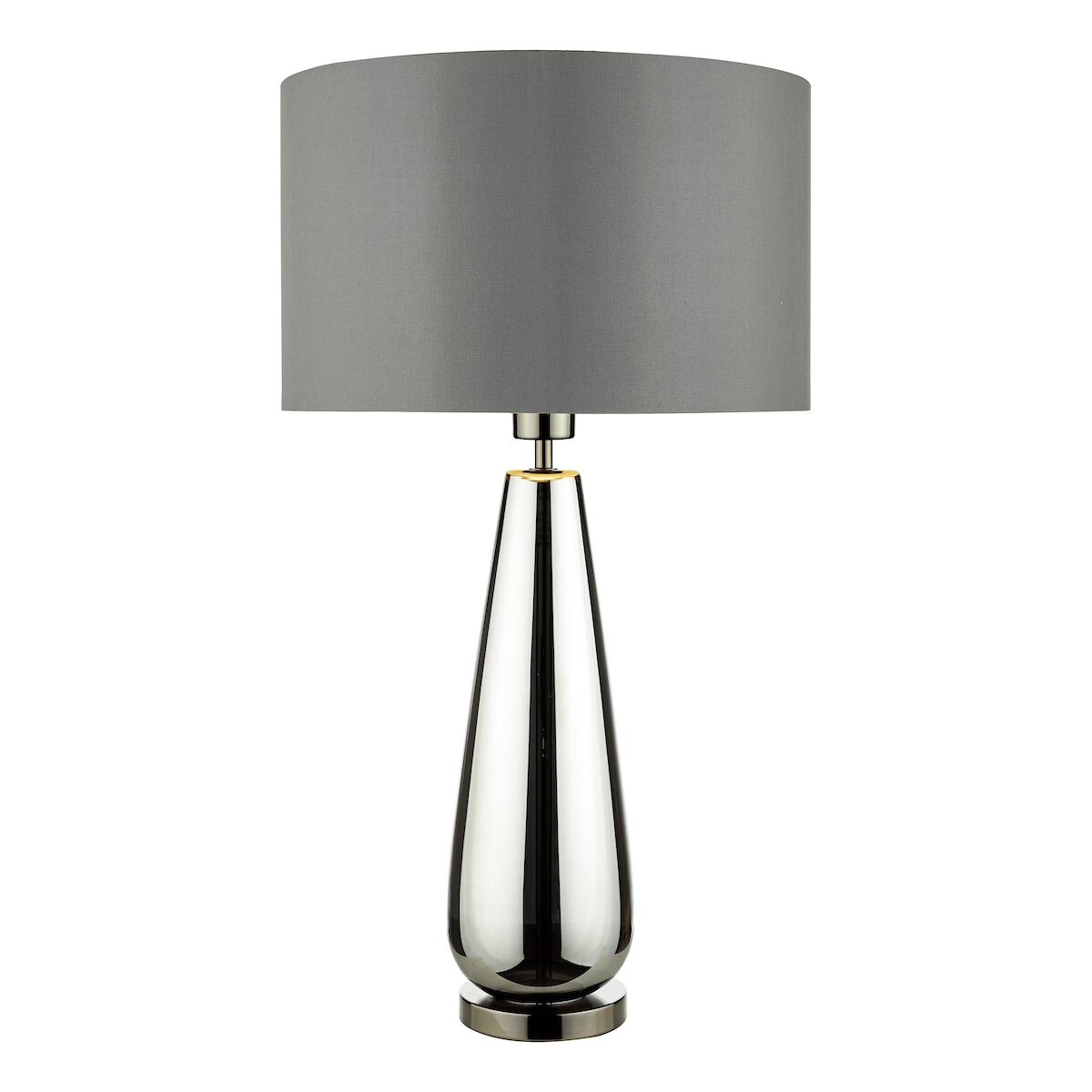 Pablo Table Lamp Black Chrome Smoked Glass With Shade <br>Smoked Glass