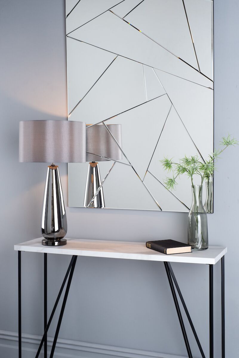 Pablo Table Lamp Black Chrome Smoked Glass With Shade <br>Smoked Glass - Image 4