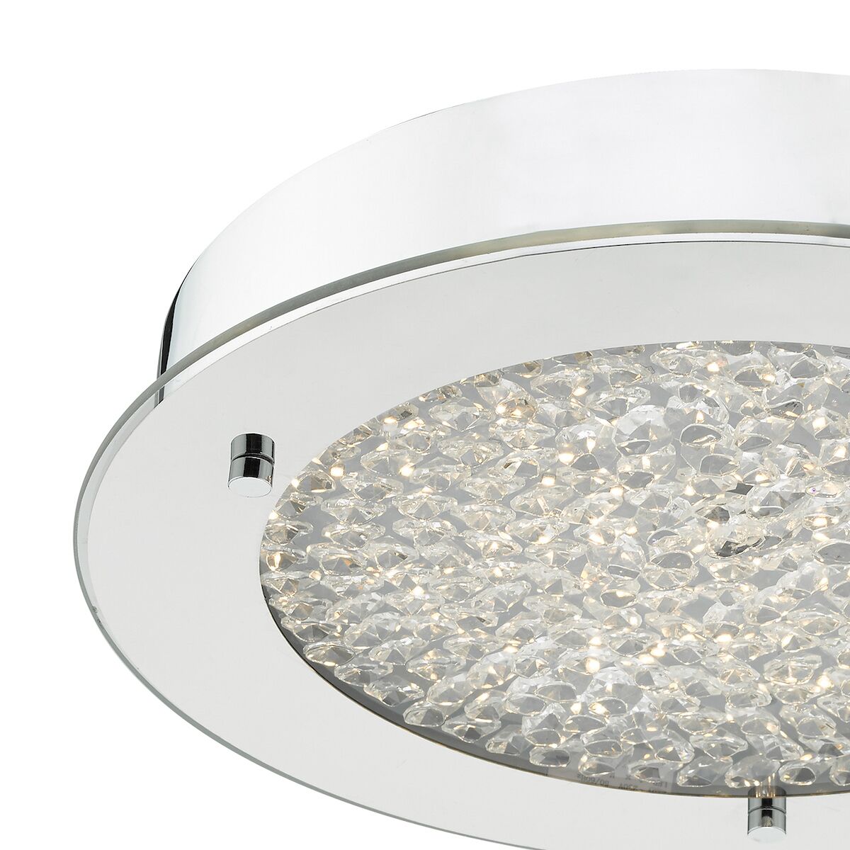 Peta Small Bathroom Flush Polished Chrome Crystal Light LED IP44<br>Polished Chrome - Image 2