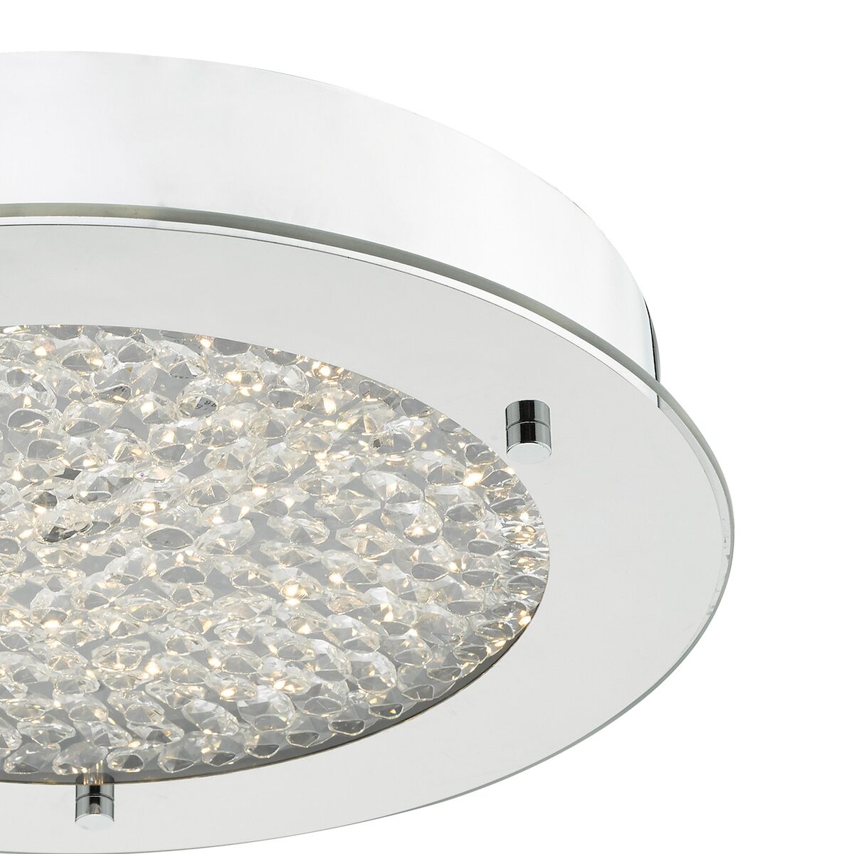 Peta Small Bathroom Flush Polished Chrome Crystal Light LED IP44<br>Polished Chrome - Image 3