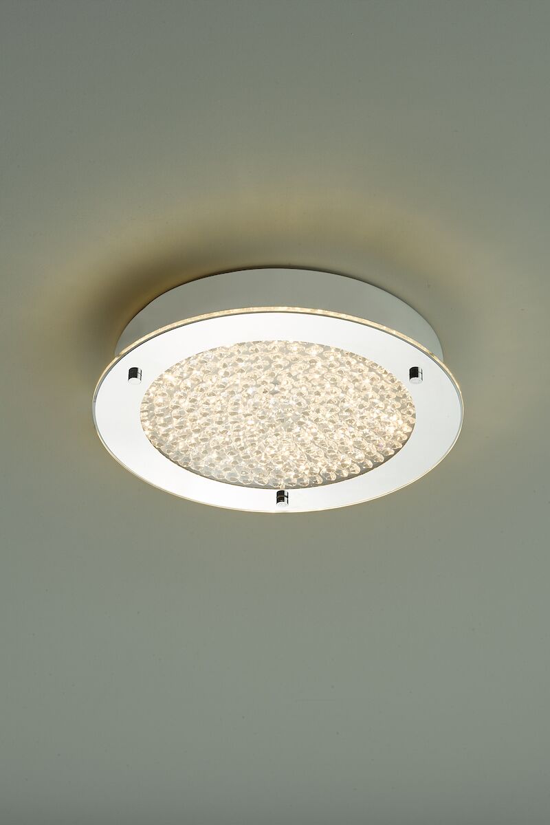 Peta Small Bathroom Flush Polished Chrome Crystal Light LED IP44<br>Polished Chrome - Image 4