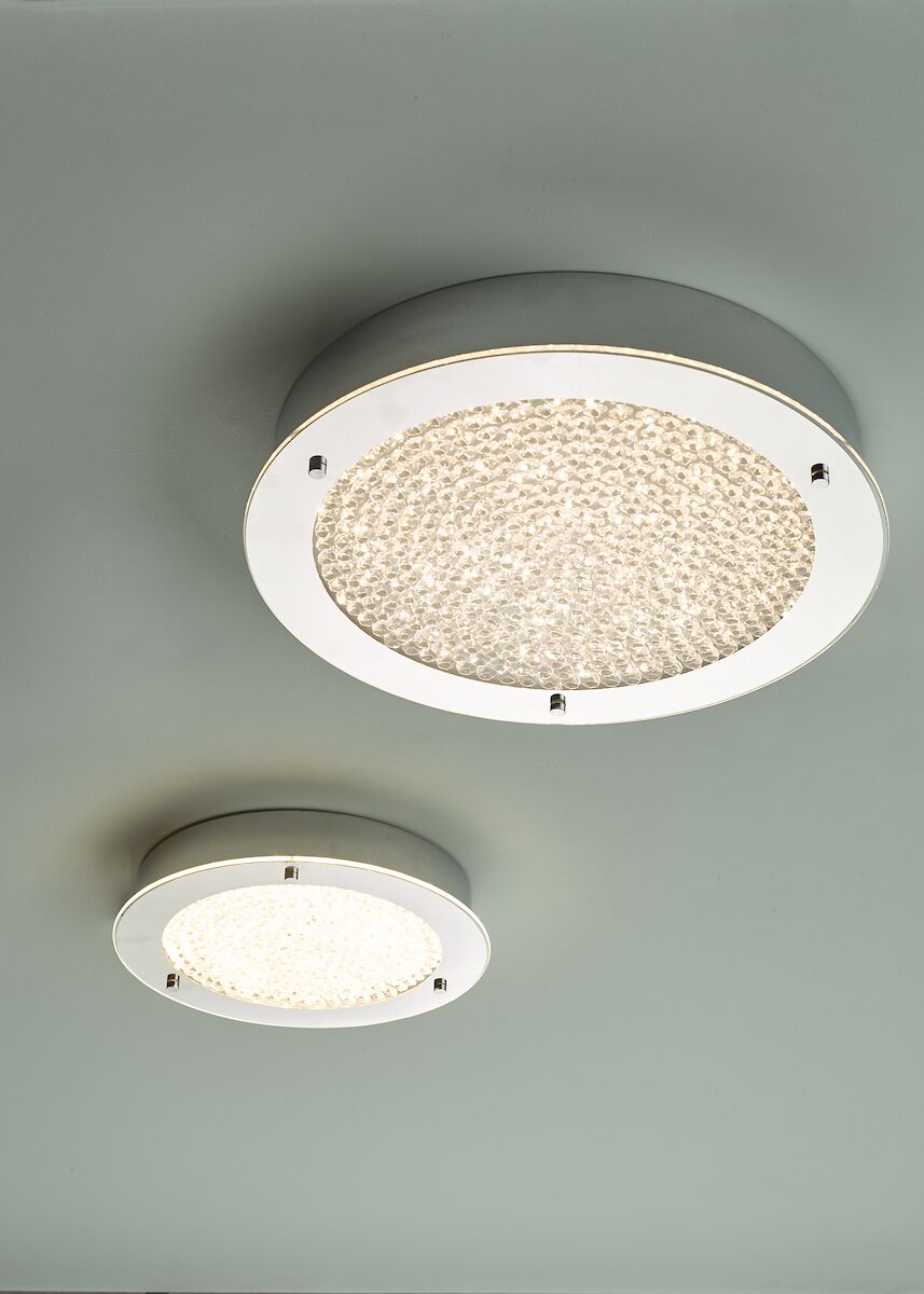 Peta Small Bathroom Flush Polished Chrome Crystal Light LED IP44<br>Polished Chrome - Image 5
