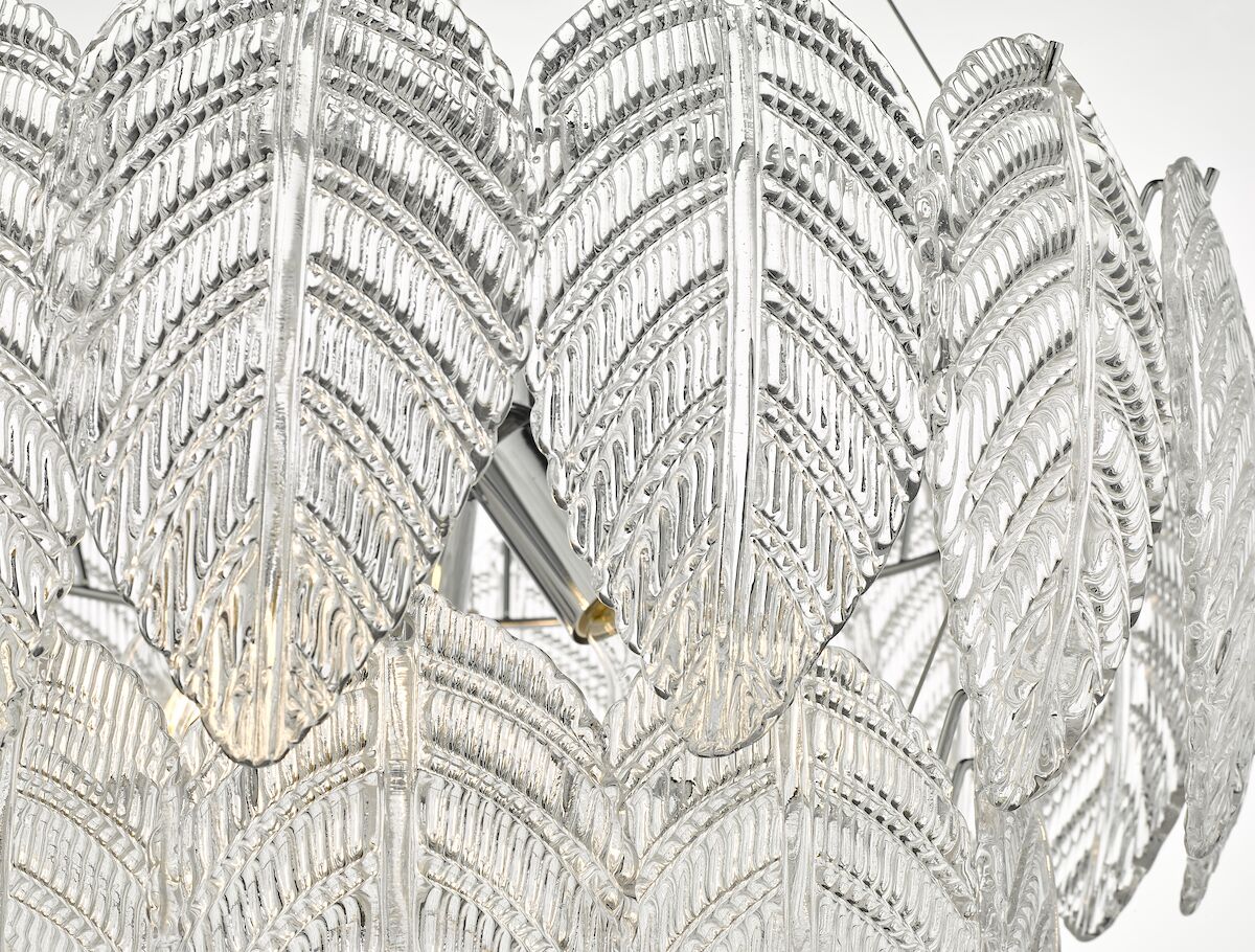 Phillipa 3 Light Pendant Clear Glass And Polished Chrome<br>Textured Glass - Image 4