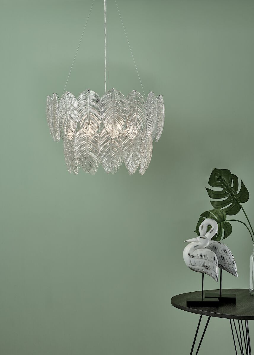 Phillipa 3 Light Pendant Clear Glass And Polished Chrome<br>Textured Glass - Image 7