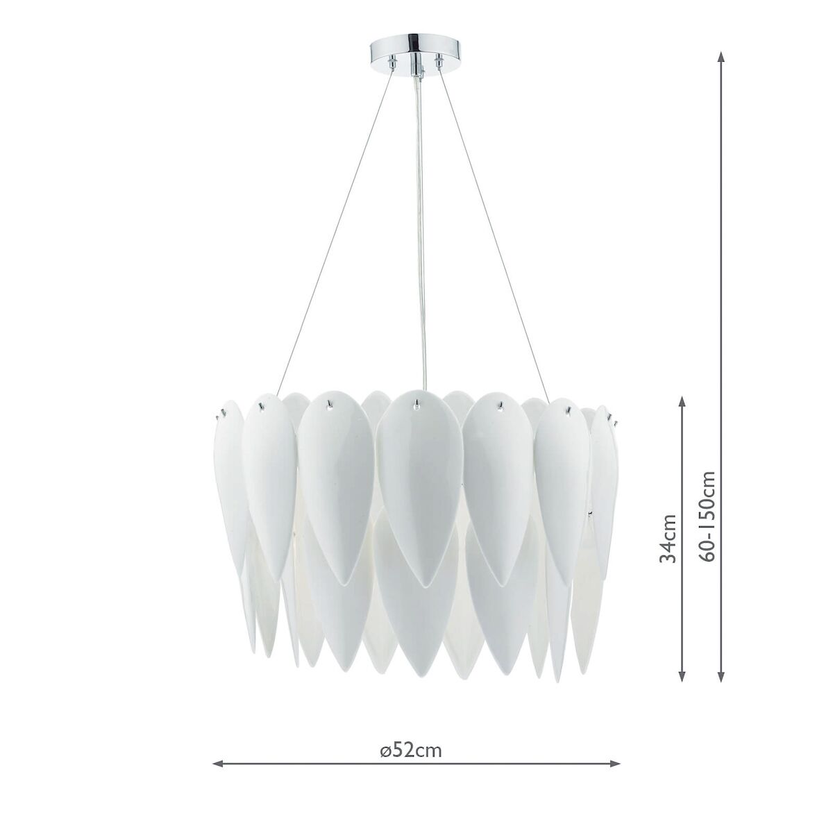 Phillipa 3 Light Pendant White CeramicWhite Ceramic - Image 7