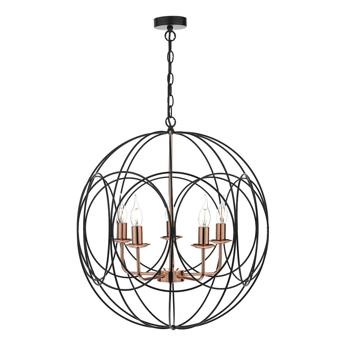 Phoenix 5lt Pendant Black & Copper<br>Matt Black