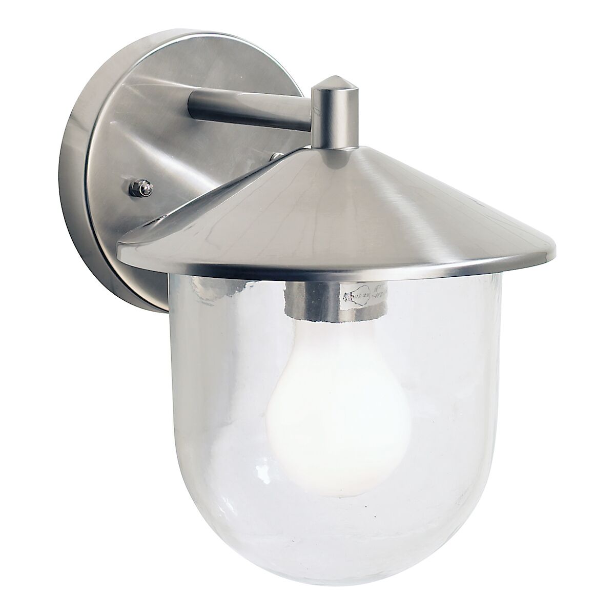 Poole Outdoor Wall Light Stainless Steel Glass IP44<br>Polished Stainless Steel