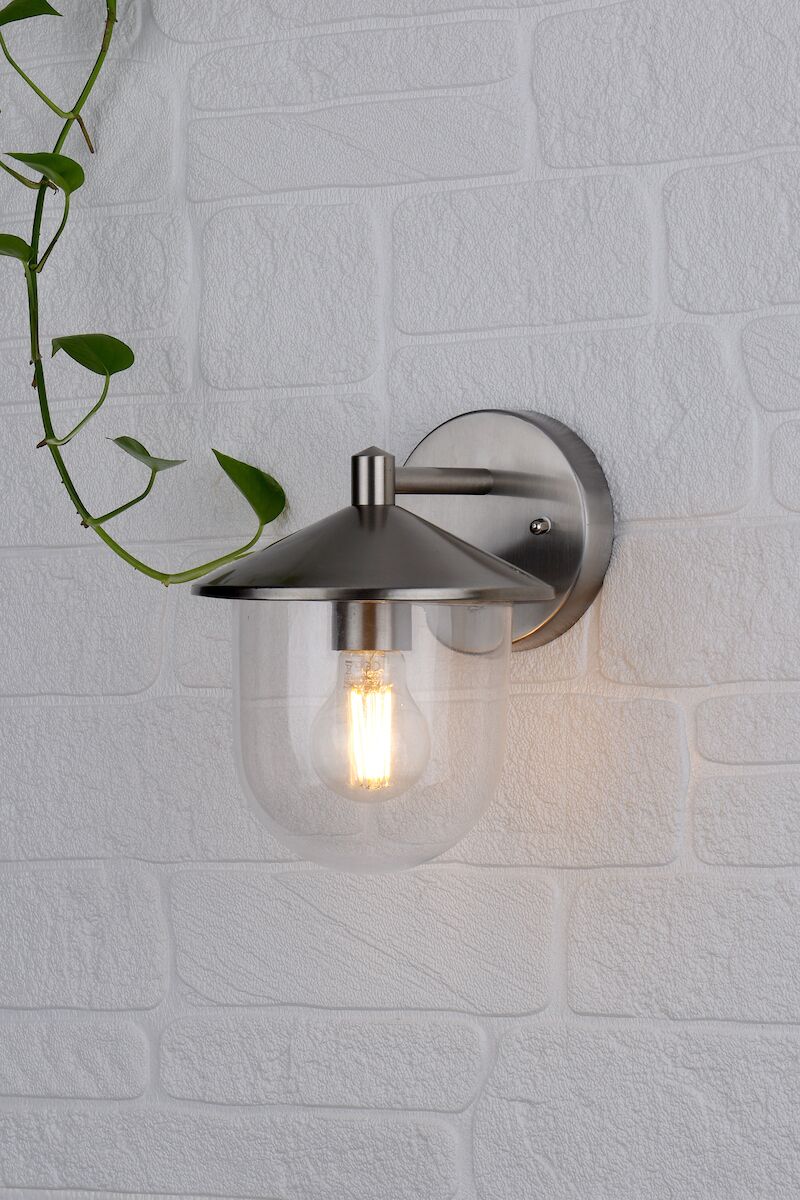 Poole Outdoor Wall Light Stainless Steel Glass IP44<br>Polished Stainless Steel - Image 4