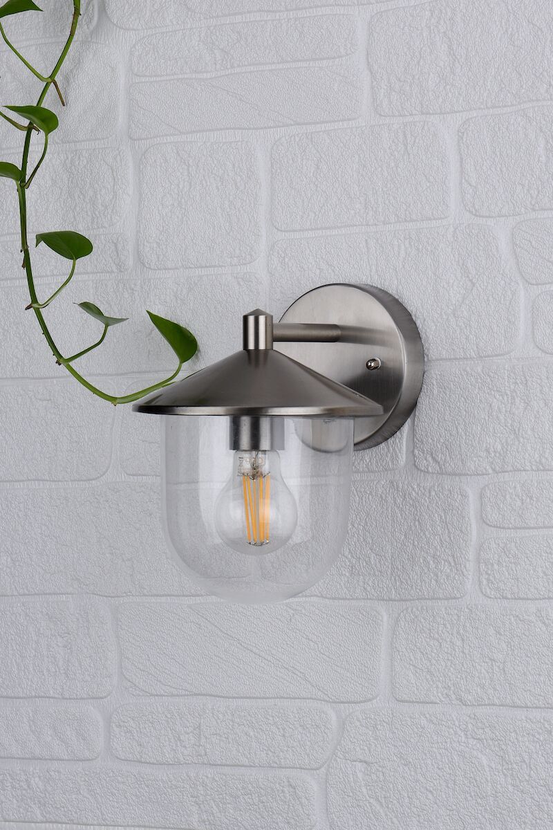 Poole Outdoor Wall Light Stainless Steel Glass IP44<br>Polished Stainless Steel - Image 5