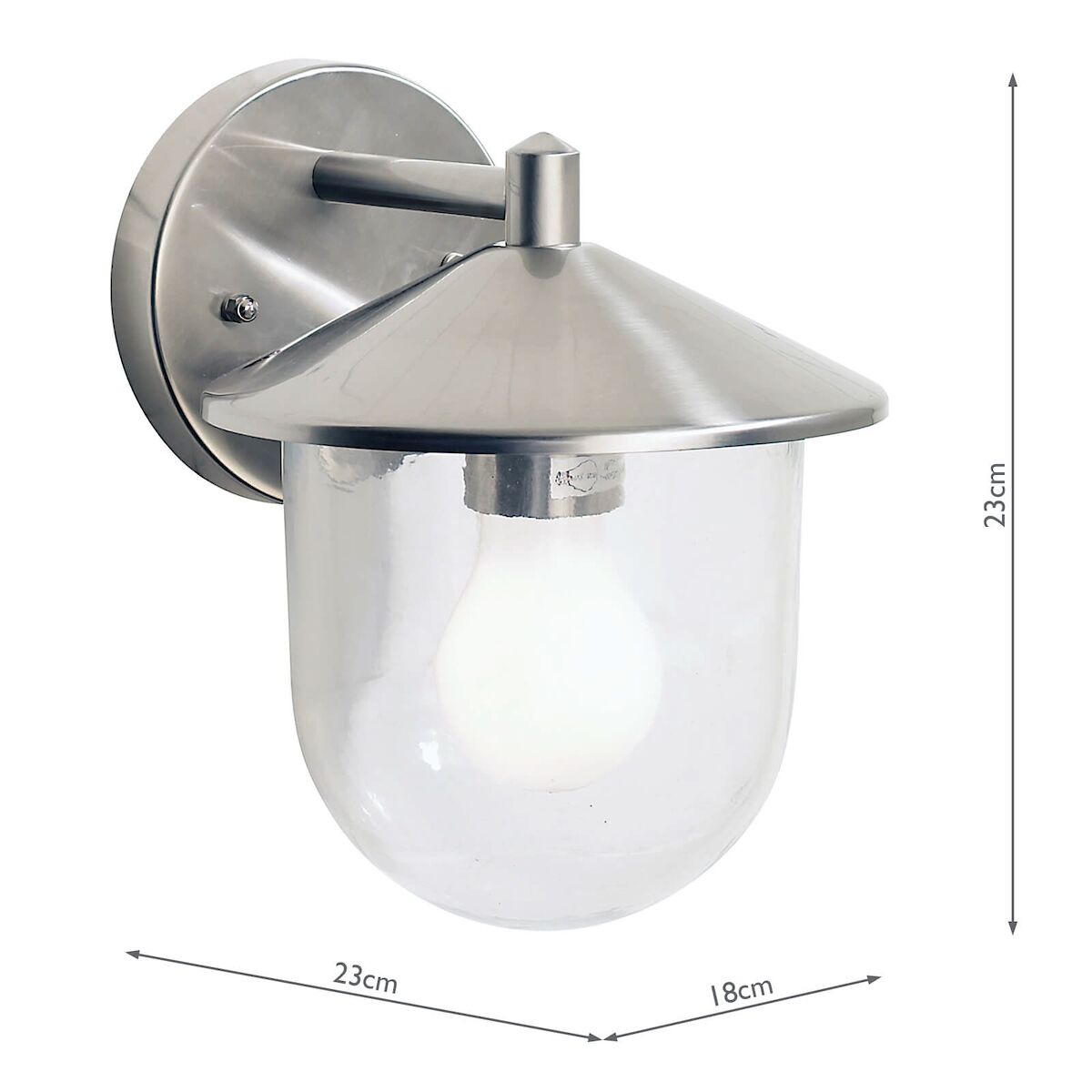 Poole Outdoor Wall Light Stainless Steel Glass IP44<br>Polished Stainless Steel - Image 6