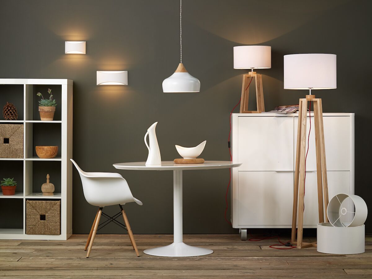 Pyramid Table & Floor Twin Pack Comes With Shade s<br>Wood - Image 10