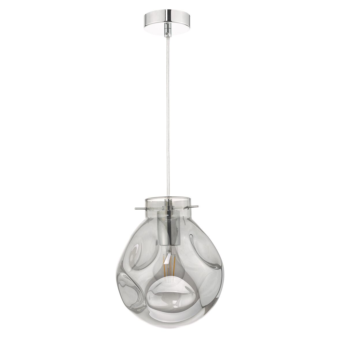 Quinn Pendant Polished Chrome & Smoked Glass<br>Polished Chrome - Image 2