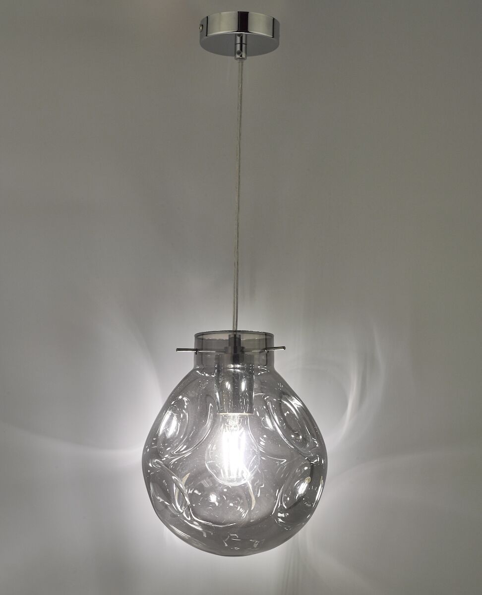 Quinn Pendant Polished Chrome & Smoked Glass<br>Polished Chrome - Image 3