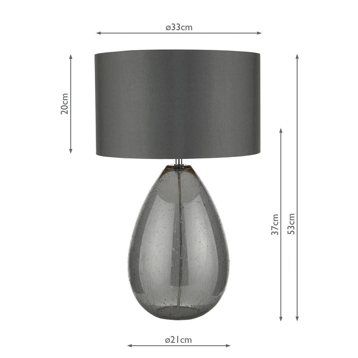 Rain Table Lamp Smoked Glass With Shade <br>Smoked Glass - Image 5