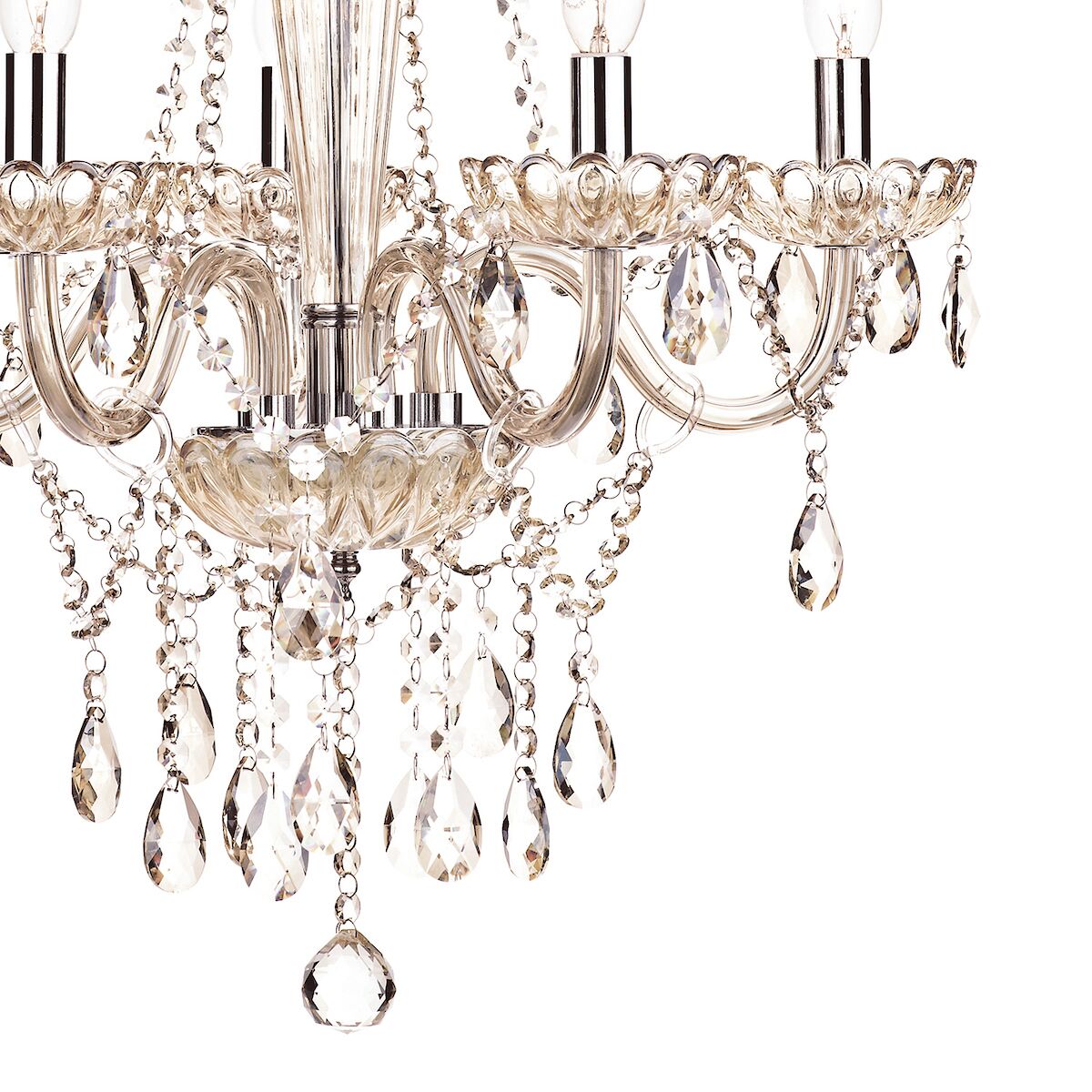 Raphael 5 Light Chandelier Champagne Crystal<br>Champagne Glass - Image 4