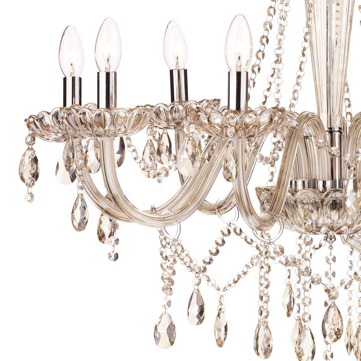 Raphael 8 Light Chandelier Champagne Crystal<br>Champagne Glass - Image 3