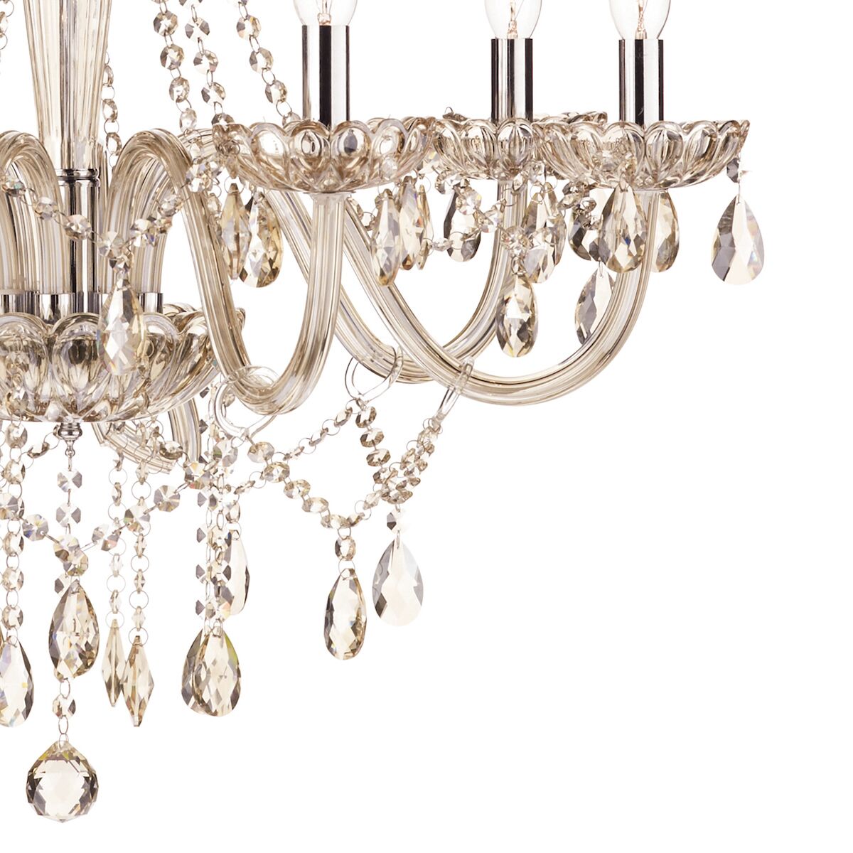 Raphael 8 Light Chandelier Champagne Crystal<br>Champagne Glass - Image 4
