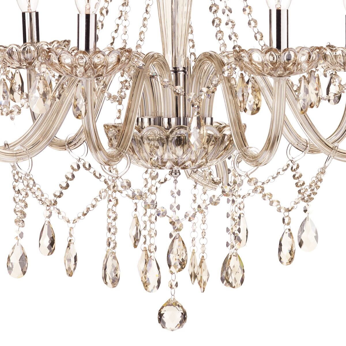 Raphael 8 Light Chandelier Champagne Crystal<br>Champagne Glass - Image 5