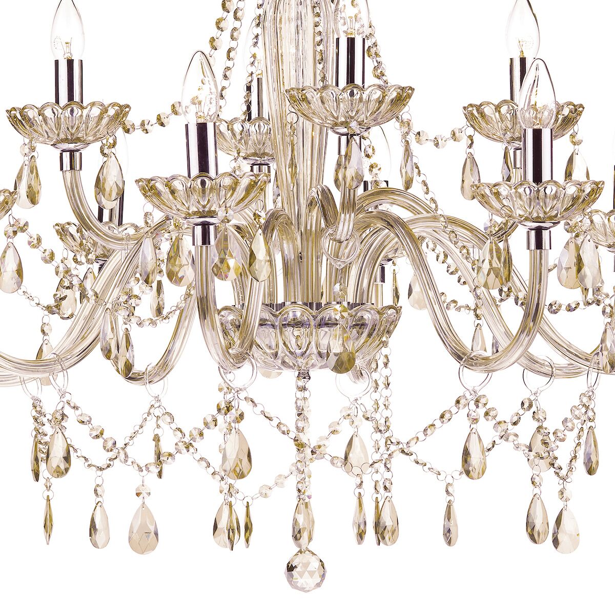 Raphael 12 Light Chandelier Champagne Crystal<br>Champagne Glass - Image 5