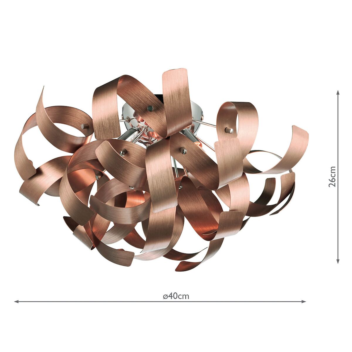 Rawley 4 Light Flush Brushed Copper 40cm<br>Brushed Copper - Image 5