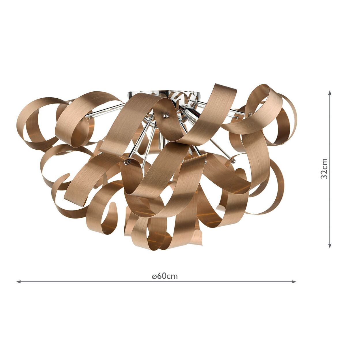Rawley 5 Light Flush Brushed Copper 60cm<br>Brushed Copper - Image 4
