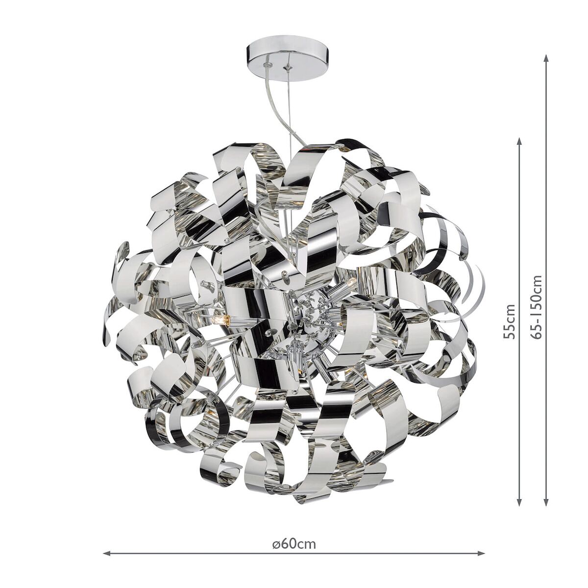 Rawley 9 Light Pendant Polished Chrome<br>Polished Chrome - Image 5