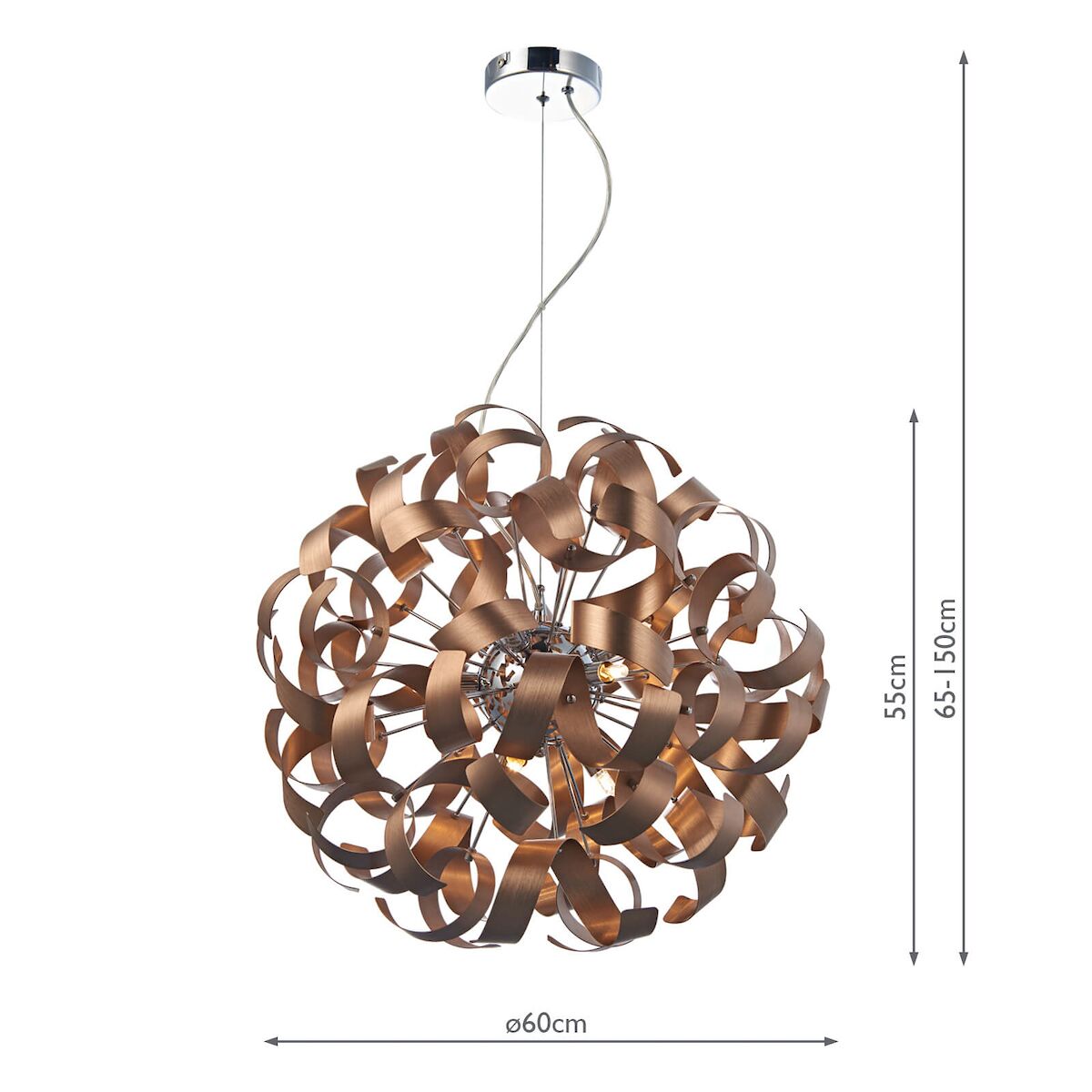Rawley 9 Light Ribbon Pendant Brushed Copper<br>Brushed Copper - Image 5