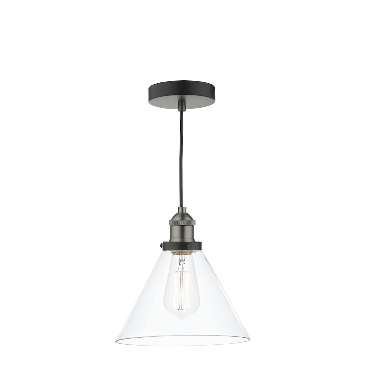 Ray 1 Light Single Pendant Antique Nickel Clear Glass<br>Antique Nickel