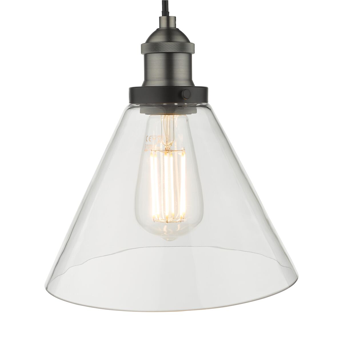 Ray 1 Light Single Pendant Antique Nickel Clear Glass<br>Antique Nickel - Image 3