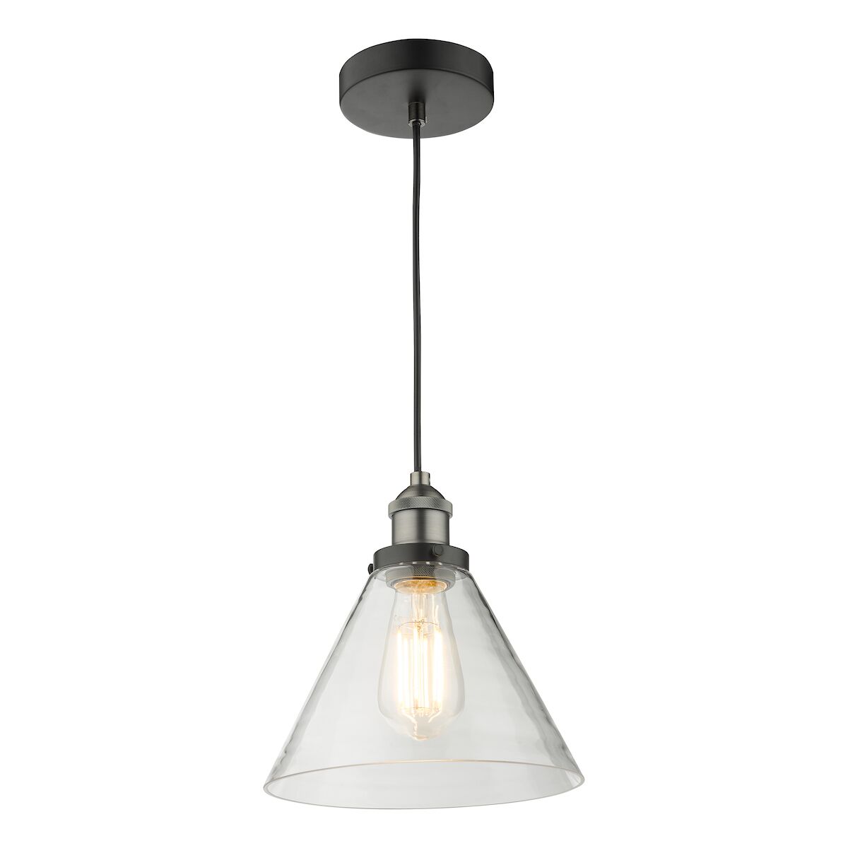 Ray 1 Light Single Pendant Antique Nickel Clear Glass<br>Antique Nickel - Image 4