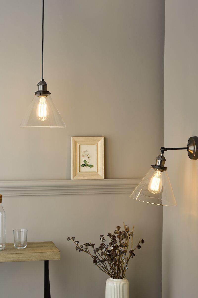 Ray 1 Light Single Pendant Antique Nickel Clear Glass<br>Antique Nickel - Image 7