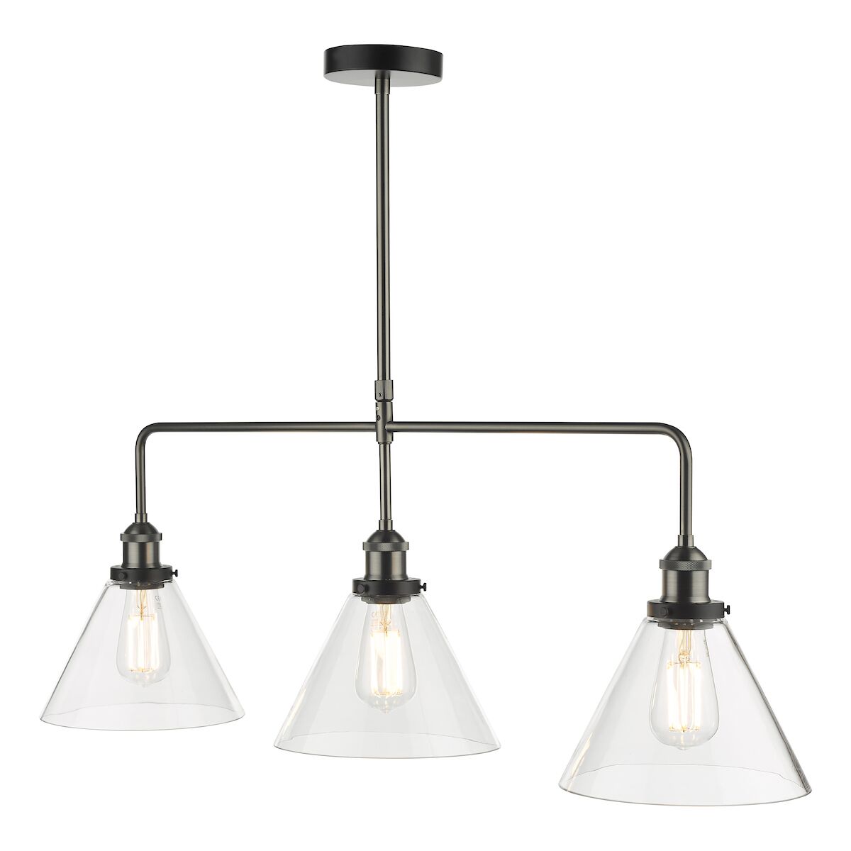 Ray 3 Light Bar Pendant Antique Nickel Clear GlassAntique Nickel