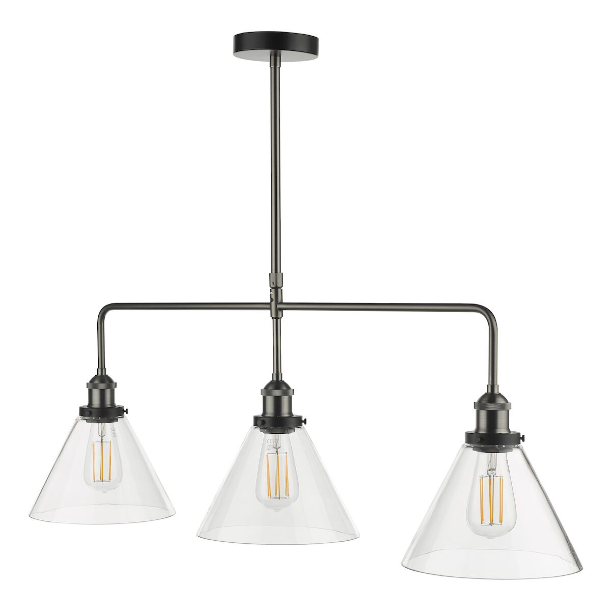 Ray 3 Light Bar Pendant Antique Nickel Clear GlassAntique Nickel - Image 2