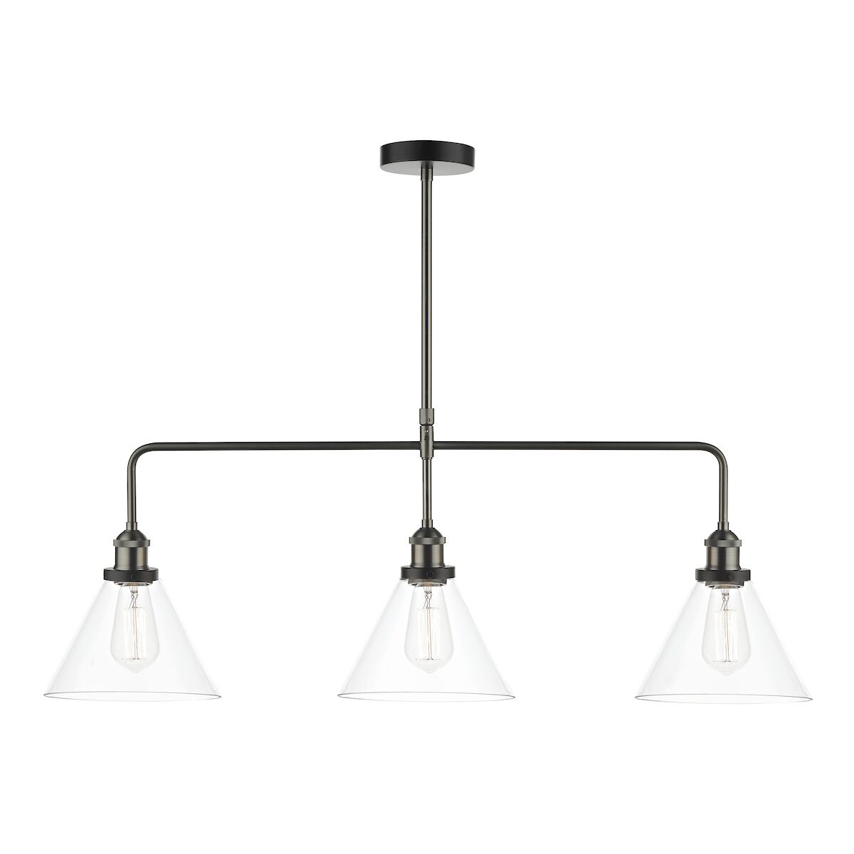 Ray 3 Light Bar Pendant Antique Nickel Clear GlassAntique Nickel - Image 3
