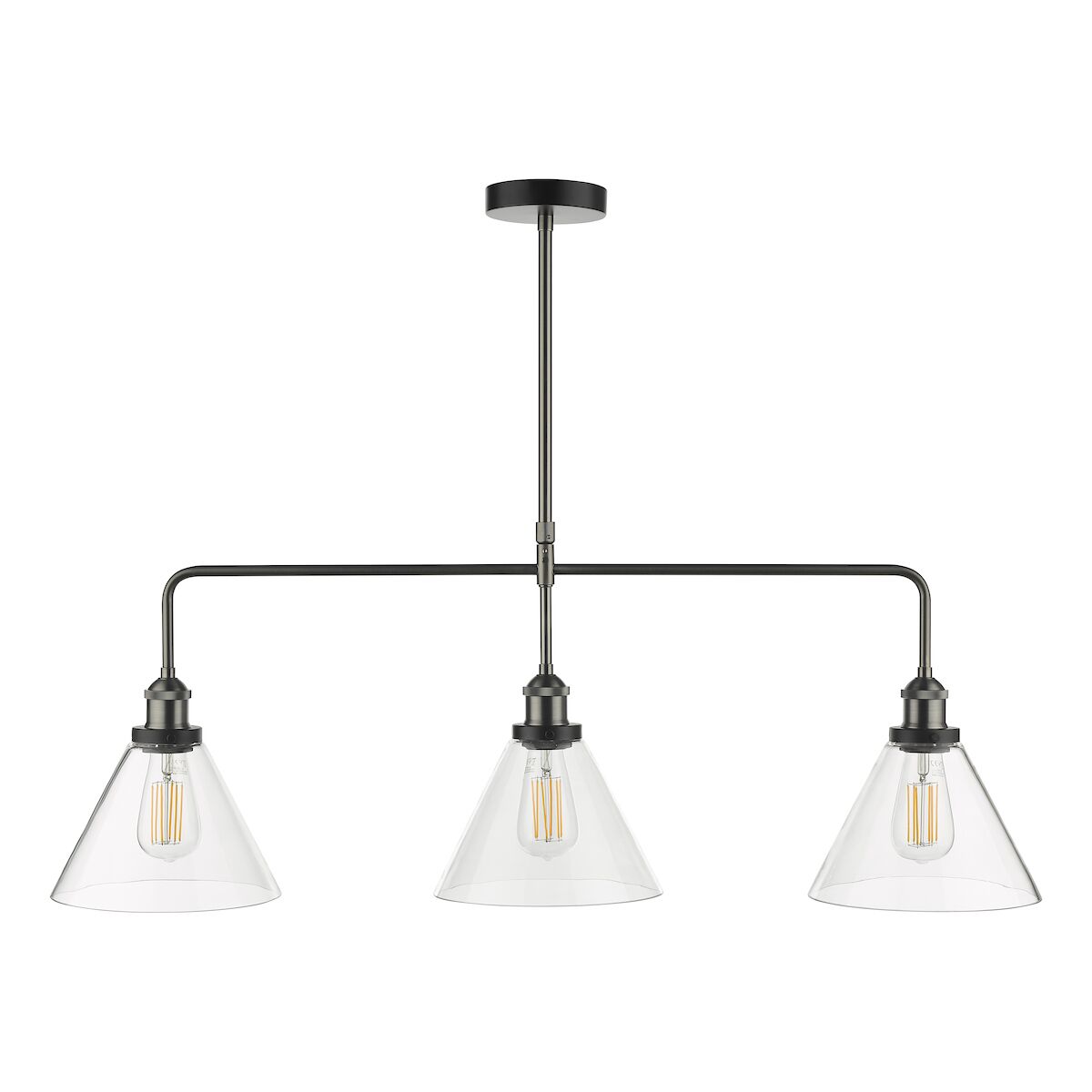 Ray 3 Light Bar Pendant Antique Nickel Clear GlassAntique Nickel - Image 4