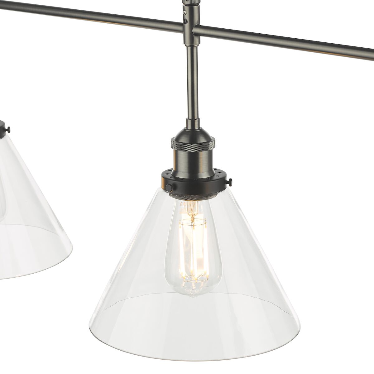 Ray 3 Light Bar Pendant Antique Nickel Clear GlassAntique Nickel - Image 5