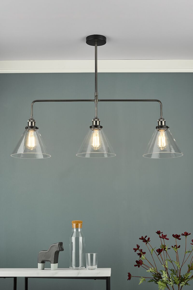 Ray 3 Light Bar Pendant Antique Nickel Clear GlassAntique Nickel - Image 7