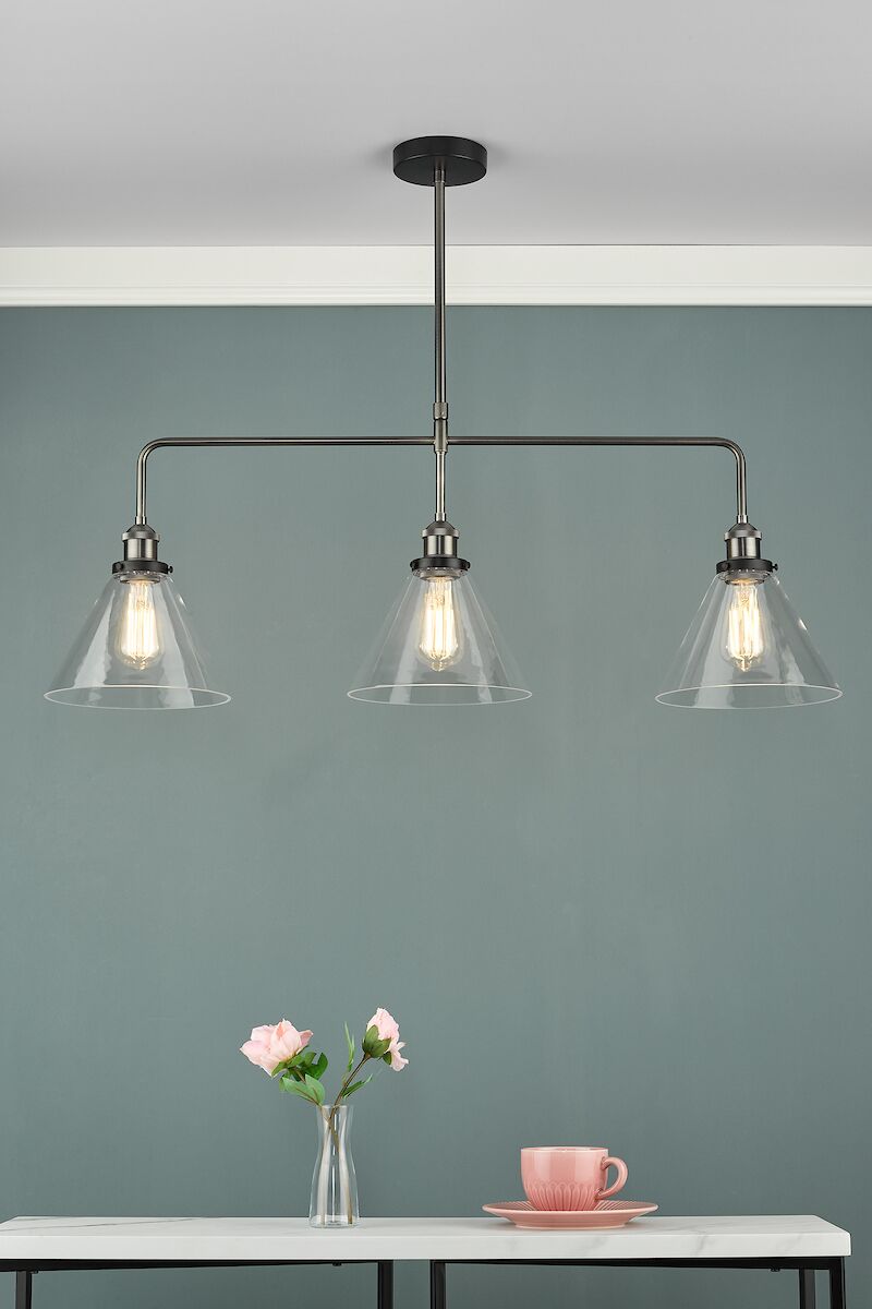 Ray 3 Light Bar Pendant Antique Nickel Clear GlassAntique Nickel - Image 8