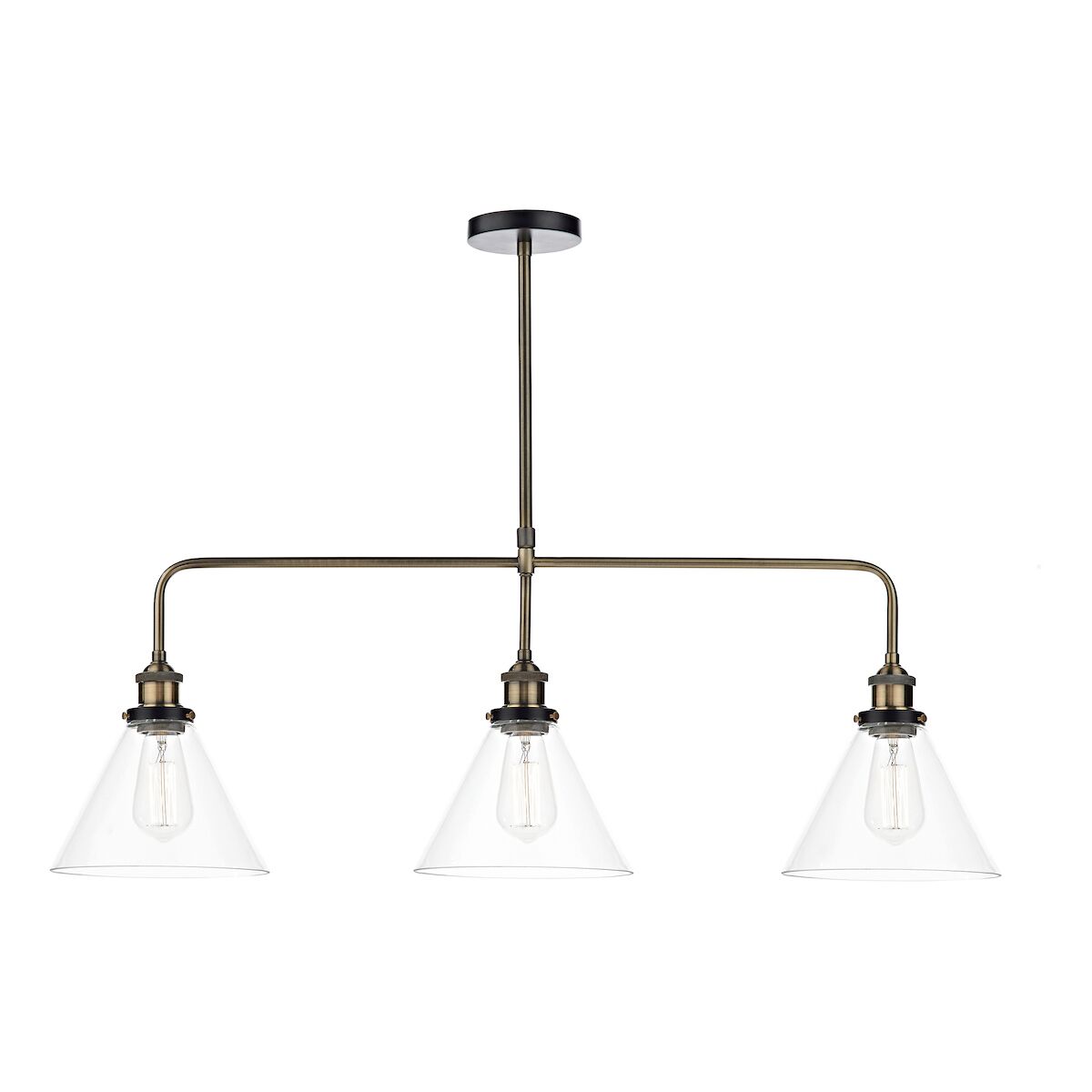Ray 3 Light Bar Pendant Antique Brass ClearAntique Brass