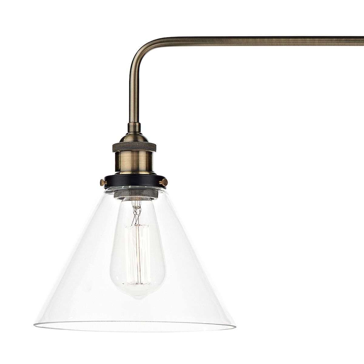 Ray 3 Light Bar Pendant Antique Brass ClearAntique Brass - Image 3