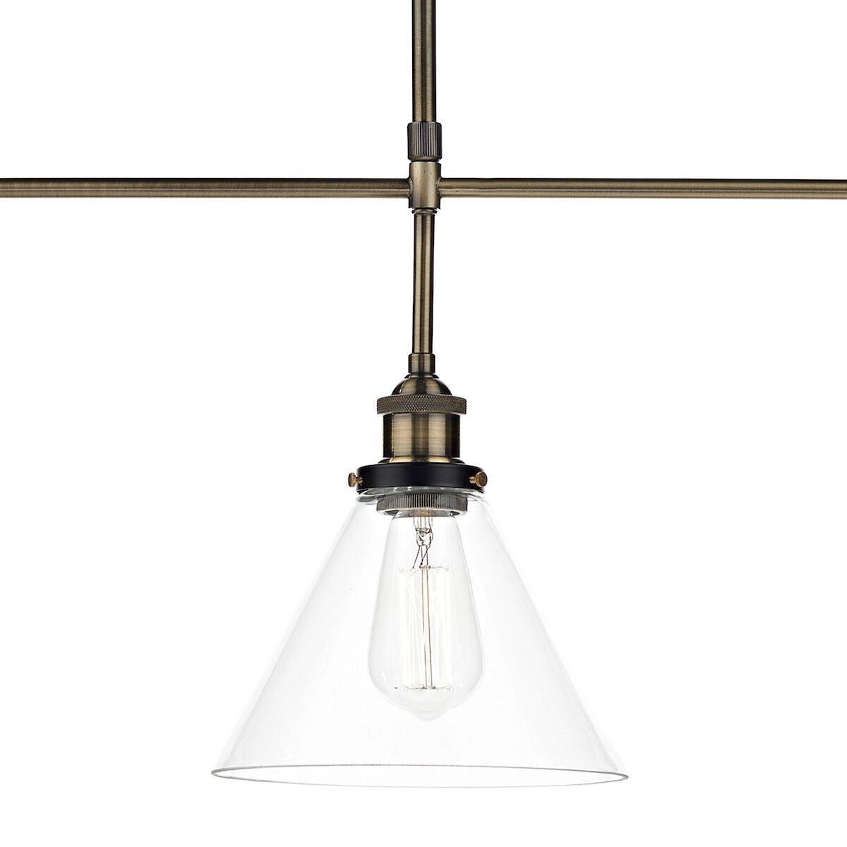 Ray 3 Light Bar Pendant Antique Brass ClearAntique Brass - Image 4