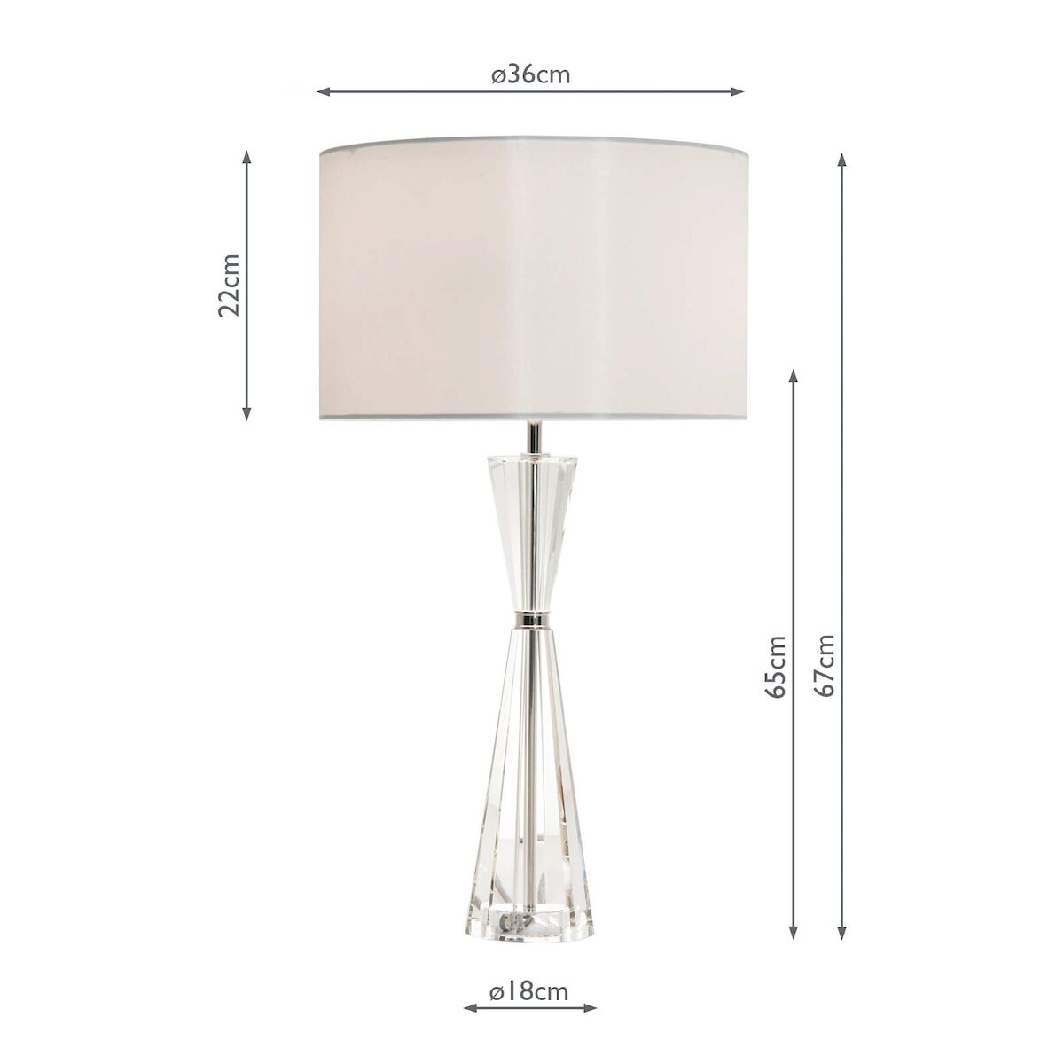 Risha 2 Light Table Lamp Crystal & Polished Nickel With Shade <br>Crystal - Image 2