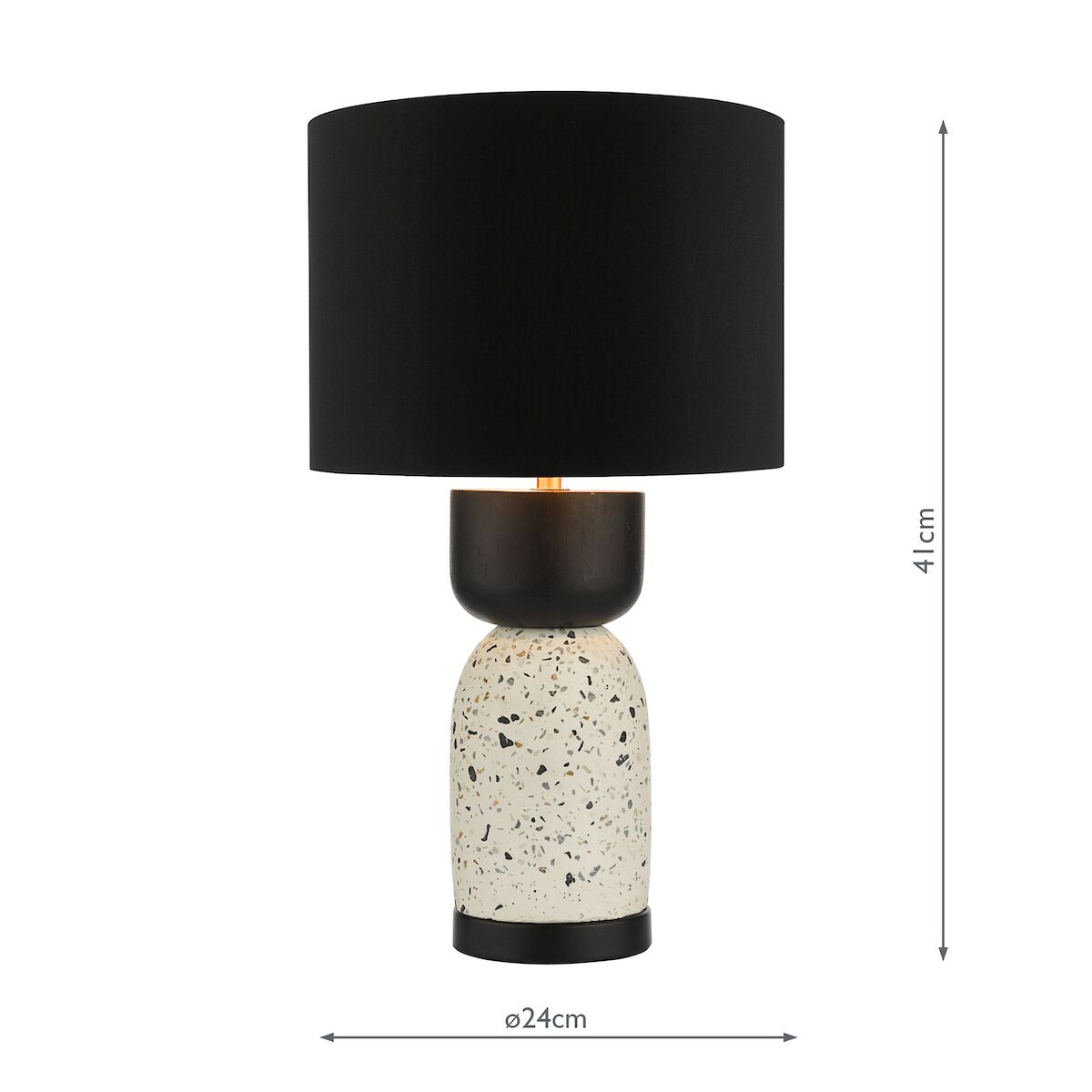 Roja Table Lamp Terrazzo & Black With Shade <br>Black - Image 5